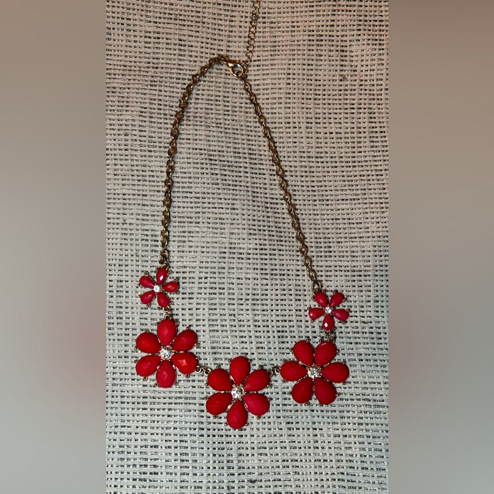 Red Floral Necklace